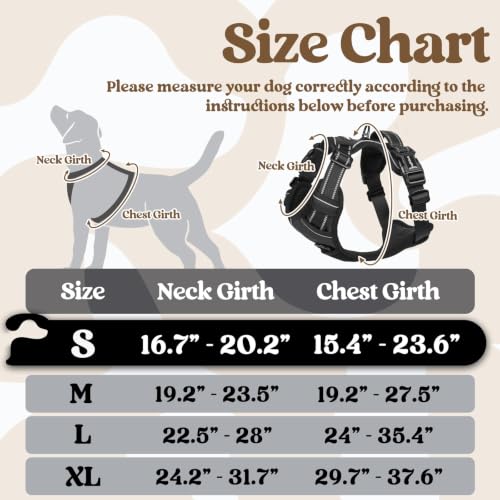 rabbitgoo Dog Harness Small Sized, Updated Easy On & Off with 3 Buckles | No Pull No Choke, Walking with 2 Clips and Handle, Adjustable Soft Reflective, Black, Small - color: Black, size: Small