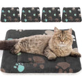 4 Pack Ultra Soft Dog Cat Bed Mat Small Animal Guinea Pig Bed with Cute Print Reversible Fleece Dog Crate Kennel Pad Cozy Washable Thickened Hamster Pet Beds Mat(21 x 14 Inches,Black) - color: Black, size: 21 x 14 Inches