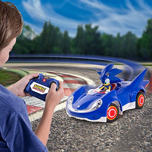 NKOK Sonic & Sega All-Stars Racing RC Car 1:28 Scale 2.4GHz, Ages 6+ | Officially licensed Sega Sonic the Hedgehog - 6.5" compact design - rubber tires - up to 150 ft range - ages 6+