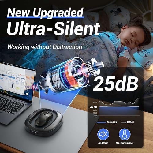 MEKASS Mouse Mover with Adjustable Interval Timer and Ultra-Silent Motor, Mouse Jiggler Simulates Real Mouse Movement, No Need Software, Mouse Jiggers for Keeping Computer Awake(Black)