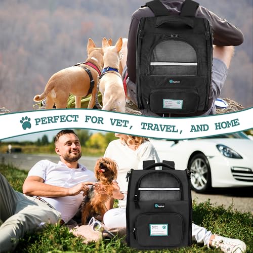 PetAmi Dog Backpack Carrier Airline Approved Cat Pet Puppy Bag, Black - color: Black