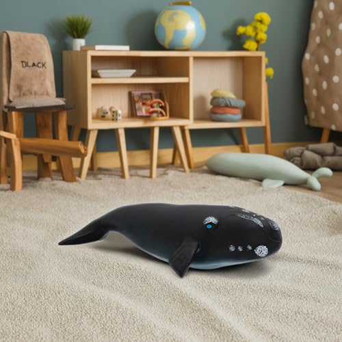 Gemini&Genius Right Whale Action Figure, Shark Animal Ocean Blackfish, Soft Rubber Ocean Whale Shark, Great for Kids Bath Swimming Beach and Cake Toppers Toys - color: Right Whale
