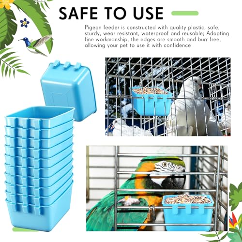 50 Pcs Cage Cups Chicken Feeder Cups 16 oz Hanging Bird Food Water Bowl Bunny Cage Feeding Dish for Pet Parrot Rooster Parakeet Poultry Pigeon(Sky Blue) - color: Sky Blue
