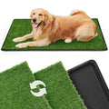 LOOBANI Dog Grass Pad with Tray - 45x29in for Potty Training | 2 Replacement Fake Grass Pads, Easy to Clean, Dog Litter Box, Balcony/Apartment/Indoor/Outdoor Use - size: Tray Potty 45*29inch