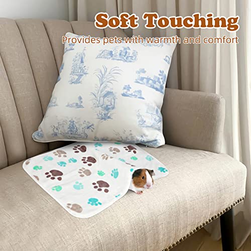 YUEPET 6Pcs Waterproof Guinea Pig Blankets Washable Small Animal Fleece Cage Liners Pet Soft Sleep Mat Pad Cover Warm Flannel Throw for Hamster Guinea Pig Rabbit Chinchilla Hedgehog Ferret