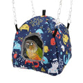 Wontee Bird Plush Hammock Parrot Hanging Snuggle Cave Happy Hut Tent for Parakeet Cockatiel Conure Lovebird Budgie Hamster Gerbil Rat Chinchilla Squirrel Cage (M, Blue Cat) - color: Blue Cat, size: M