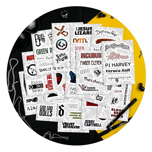 100Pcs Grunge Stickers, 90's Grunge Music, Rock Stickers, Rock Band Decals, Music Gifts for Men and Women - color: Grunge Stickers