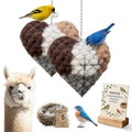 2pc Handmade Alpaca Fiber Heart Bird Nesting Material Holder Hummingbird Nest Balls Ornament for Cage Box Cage Accessories Nido Para Periquitos House for Wild Birds Handmade Metal Refillable Birds