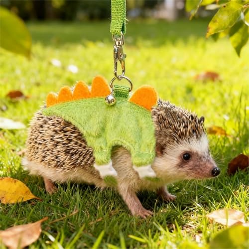Adjustable Hedgehog Harness and Leash Set - Escape-Proof Small Animals Harness for Hedgehogs, Ferrets, Hamster - Soft, Lightweight & Comfortable (Green, M) - color: Green