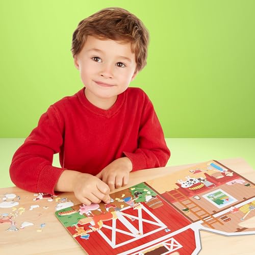 Melissa & Doug Puffy Sticker Play Set – On The Farm, 52 Reusable Stickers with 2 Fold-Out Scenes, Restickable Animal Arts and Crafts Activity Book for Kids Ages 4+ - FSC Certified