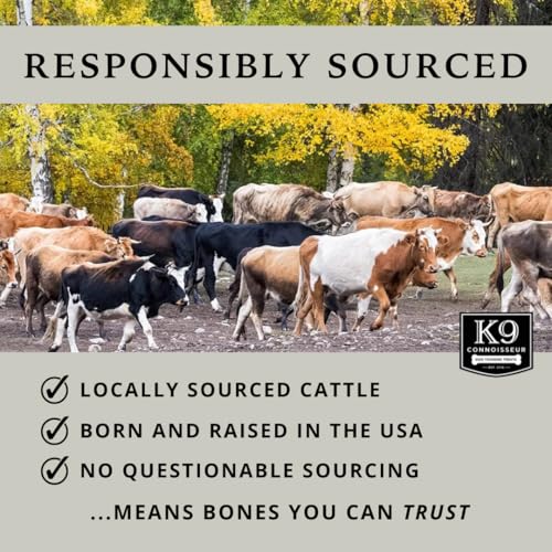 K9 Connoisseur Beef Marrow Dog Bones Long Lasting for Aggressive Chewers | USA Made Single Ingredient Dynamo Bone for Small and Medium Dogs Upto 50 Pounds - 6 Pack