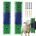 Livestock Scratching Brush, Itch Relief Goat Scratching Post brush | Wear-Resistant Nylon Bristles, Heavy-Duty Screws, Self-groomiing Goat Scratching Post for Horses, Cows, Sheep, Pigs, Donkeys