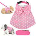 Lightweight Bunny Harness and Leash Set with Pink Polka Dot, Bunny Harness Escape Proof Breathable Suit Style Bunny Clothes for Rabbits for Small Pets Outdoor Walking Camping Size M - size: M