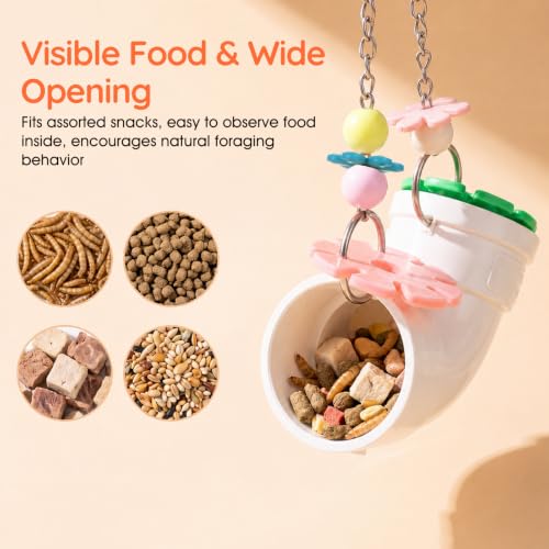 Rat Enrichment Foraging Toy Wide Opening for More Treats | Slow Feeder Hanging Fancy Cage Puzzle Toy for Rats Mice Birds Inspires Foraging Instincts to Relieve Boredom and Keep Healthy