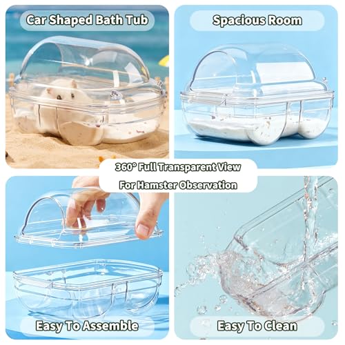 Large Hamster Cage Starter Kit 22x13x15in for Syrian Hamster Dwarf Hamster | Multilevel with Hanging Hideout Ø6", Silent Wheel Ø6", Sand Bath, Tube Ports, Platforms, Ladders, Water Bottle, Food Bowl