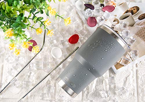 D·S 30oz Grey Tumbler Double Wall Vacuum Insulated Travel Coffee Mug | Double Wall Vacuum Suit Cold and Hot Drink Fits in standard car cup holders With Splash-Proof Lid - color: Gray