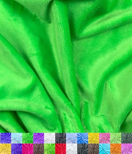 Barcelonetta | Minky Fabric | Plush, Super Soft, Cuddle | Solid Minky | by The Yard | 60" Wide | Baby Blanket, Change Station Cover, Pillow, Scarf, Beanie (Lime, 1 Yard) - color: Lime, size: 1 Yard