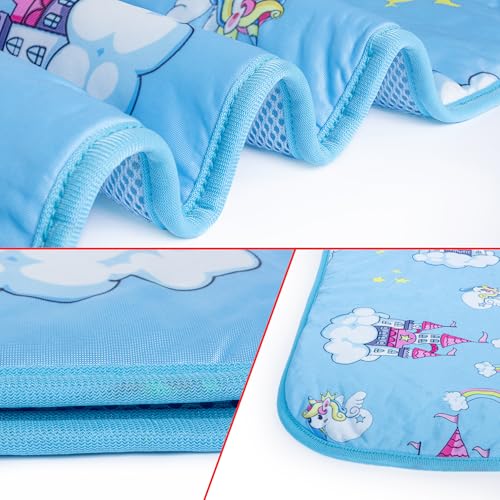 Summer Pet Cooling Mat - Cat Dog Cushion Pad Sleeping Cool Castle Comfortable Soft for Pets Kids and Adults (Blue Castle, S) - color: Blue Castle, size: S: 15.5'' x 19.5''