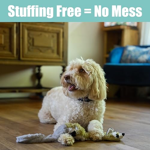 SPOT Skinneeez Raccoon 23 Inch Stuffing-Free Dog Toy – Soft Plush Tug Toy with Two Squeakers for Medium and Large Dogs – Mess-Free Interactive Chew Toy - style: Raccoon
