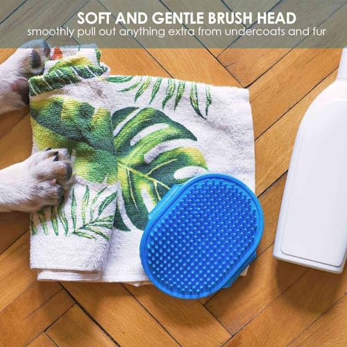 2 Pack Dog Grooming Brush, Premium Soft Silicone Pet Bath Brushes with Adjustable Handle, Shampoo Soothing Comb for Wet Dry Long Short Haired Dogs & Cats Massaging, Deshedding - color: 2 Pack