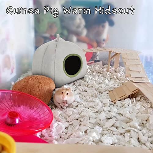 YUEPET Guinea Pig Bed 2 Pack, Washable Guinea Pig Hideouts, Stump & Yurt | Guinea Pig Hideout, Guinea Pig House, Soft Plush Fabric, Removable Cushions, Green Stump & Gray Yurt, Anti-Slip Bottoms - color: Gray Yurt Tent & Green Stump