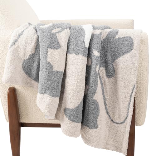 Jay Franco Disney Mickey Mouse & Minnie Mouse Kids Throw Blanket - Cozy 50x60 Inch Fleece Feather Knit, Gray Stars, Super Soft Lightweight Machine Washable for Couch & Bed (Official Disney Product) - color: Gray - Mickey & Minnie