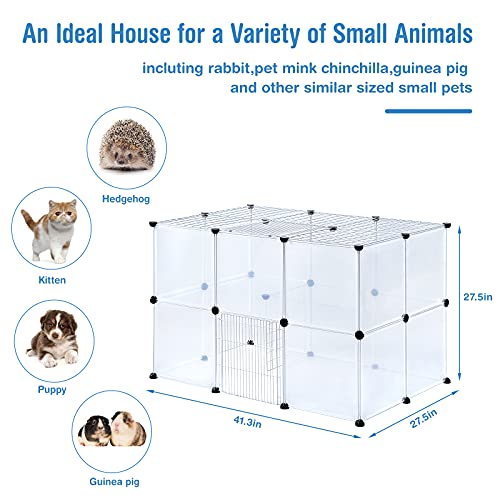BRIAN & DANY 2-Tier Portable Pet Playpen Indoor with 2 Doors for Puppy, Hamsters, Guinea Pig, Rabbits - 28 Panels, 43.1" x 27.5" x 27.5" - style: 2-Tiers