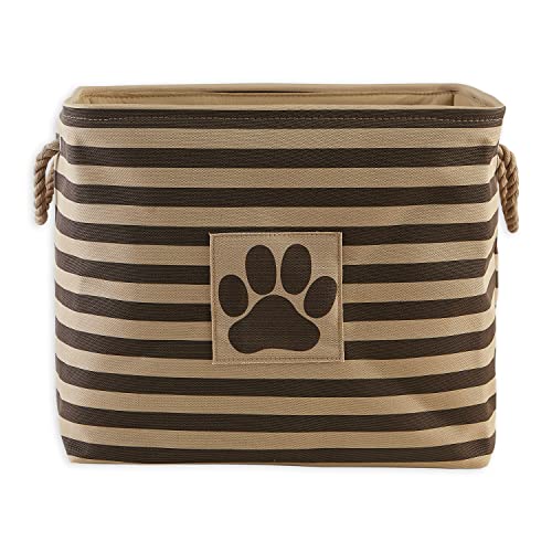 Bone Dry Pet Storage Collection Striped Paw Patch Bin, Large Rectangle, Brown - color: Brown, size: Large Rectangle
