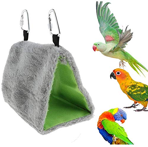 Litewoo Winter Warm Bird Nest House Hammock Hanging Bed Toy Hut Hideaway for Hamster Parakeet Cockatiel Budgie Finch Canary Conure Lovebird Cage Perch Stand - color: Bird Bed - A