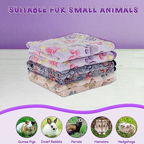 YUEPET Guinea Pig Blankets 3 Pack, Waterproof-Backed Fleece Liners, S | Guinea Pig Fleece Cage Liners, Waterproof Backing, Washable mats, Soft Fleece Surface, 23 x 16 in - color: Purple+blue+beige, size: S-23"×16"
