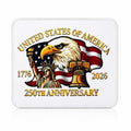 250 Anniversary Mouse Pad,Eagle and USA Flag Design - color: White
