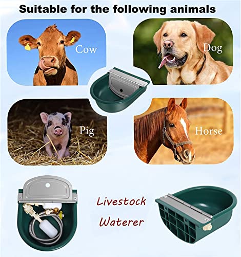 Automatic Water Dispenser for Dogs, Plastic Automatic Dog Water Dispenser | Lightweight Green Plastic Build, Quick Hose Connector, Dual Float Valves, Easy Setup for Continuous Fresh Water Access