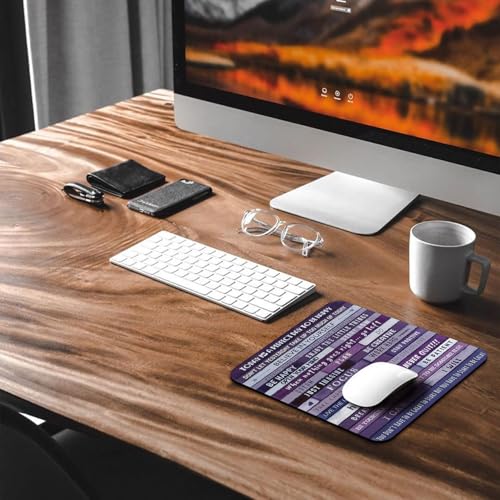 Today is A Perfect Day Inspirational Quote Mouse Pad, Purple Blue Desk Mat | Positive Affirmations, Believe Have Fun Work Hard, Rustic Wooden Plank, Motivational, 9.5"x 7.9", Cute Anti-Slip Mousepad - color: Light Purple
