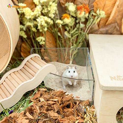 Niteangel Hamster Desert Bath Sand: 6lb/96oz No-Dust Bath & Easy to Clumps | Helps Odor Control & Remove Excess Grease - Potty Litter Sand for Hamster Chinchillas Gerbil Mice Degu or Other Small Pets - color: Desert Sand & Zeolite Particles, size: 6LB/96o