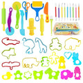 Kleeblatt Dough Tools Set for Kids - 39 Pcs Playdough Kit | 20 animal molds, 9 Basic Dough Tools, 9 Double-Headed Clay Carving Tools, 1 Cleaning Brush, Exquisite Box - color: KT-DoughTools-10