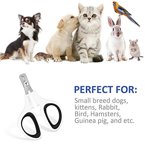 Pet Nail Clippers, Update Version Cat & Kitten Claw Nail Clippers for Trimming, Professional Pet Nail Clippers Best for a Cat, Puppy,Rabbit, Kitten & Small Dog,Sharp & Safe (Black) - color: Black