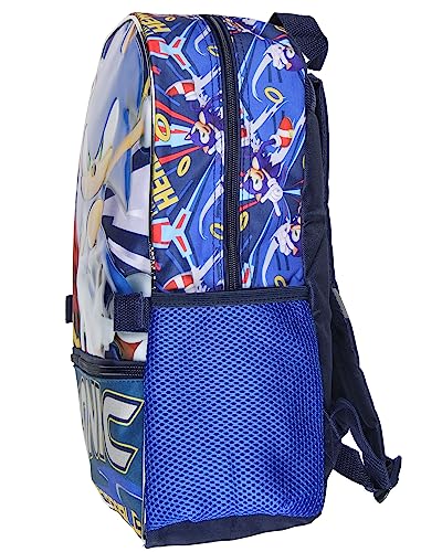 AI ACCESSORY INNOVATIONS Sonic The Hedgehog Tails And Knuckles Kids School Travel Backpack 2 Piece Set With Detachable Lunch Box