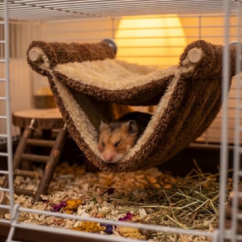 2 Pack Guinea Pig Hammock, Double Layer Rat Bed Soft Plush Hanging Pet Rat Cage Accessories for Squirrel Hamster Small Guinea Pig