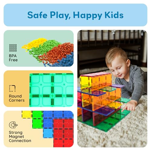 PicassoTiles 4 Piece Magnetic Tile Base Plate, Jumbo Stabilizer Foundation | 12x9 inch pieces, STEM building toy, ages 3+, geometry play set, add-on design, extra large format, scalable creative builds - style: 4 pcs XL Plate