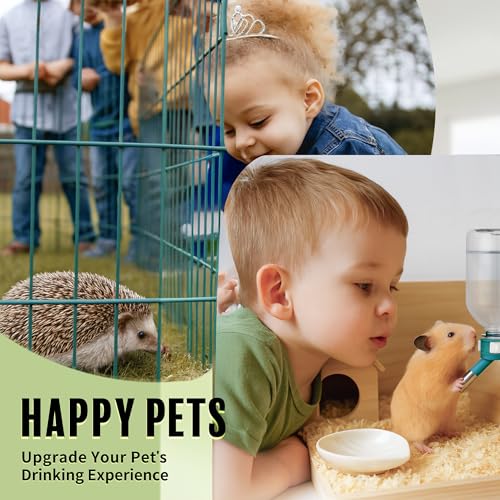 Choco Nose No-Drip Small Animal Water Bottle - Leak-Proof Patented Nozzle Helps Prevent Cage Mess & Wet Bedding - Hamster, Hedgehog, Mouse, Glider, Gerbil - BPA Free, Cage Mount, 10.2 fl oz (C125) - color: C125 Green, size: Hamsters-Hedgehogs-Sugar Glider