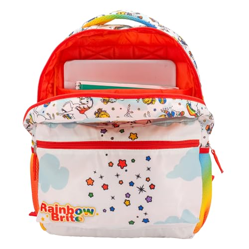 AI ACCESSORY INNOVATIONS Rainbow Brite Backpack for Girls, 16 x 12 x 5 inch School Bag with Laptop Pocket - color: Rainbow Brite