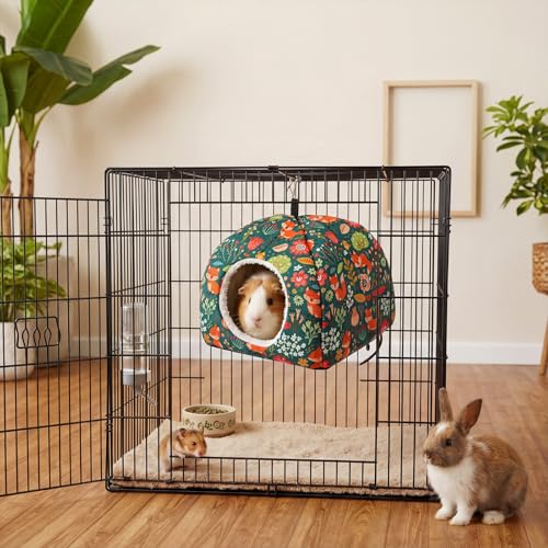Novabright 4 Pack Guinea Pig Hideout Bed Dwarf Rabbit Bed Sleeping Fleece House Washable Cave Cage Accessories for Little Bunny Ferret Chinchilla Hedgehog(7.5x7.5x6 Inches,Animal Style) - size: 7.5x7.5x6 Inches, style: Animal Style
