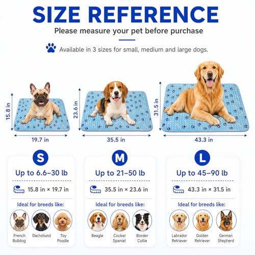 Cooling Mat for Dogs 20 Inch, Patent Self-Cooling Gel Pad for Small Dogs, | Cats & Rabbits, Waterproof Non-Slip Pet Cooling Mat for Crates, Carriers, Travel, Indoor Outdoor Summer Use - size: Small