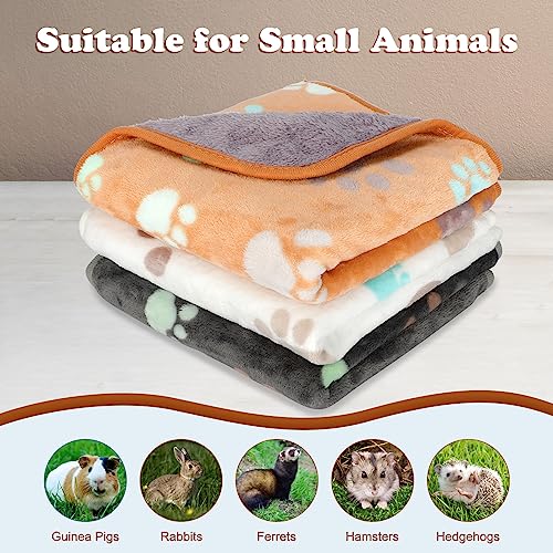 YUEPET Waterproof Guinea Pig Blankets 3 Pack, Fleece Cage Liners, L | Guinea Pig Fleece Cage Liners, Waterproof Backing, Machine Washable, Soft Fleece Surface, 48 x 24 in - color: White+gray+coffee, size: L-48"×24"