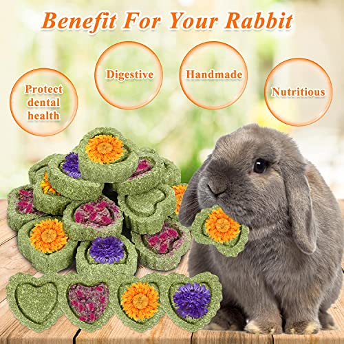 20PCS Bunny Chew Toys for Bunny's Teeth Organic Timothy Hay Cakes | Rabbit Toys for Bunny's Teeth, Rabbits, Chinchilla, Hamster, Guinea Pig Reliable Rabbit Chew Toys for Teeth
