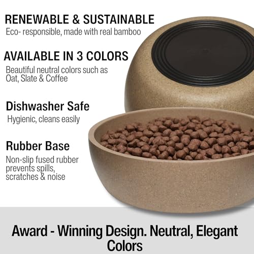 Loving Pets - Dolce Bamboo - Eco-Friendly Pet Bowls & Dishes for Dog, Cats, Puppy Food and Water Bowl -Sustainable and Dishwasher Safe, Made with Real Bamboo (Small, Coffee-Brown) - color: Coffee Brown, size: Small Bowl