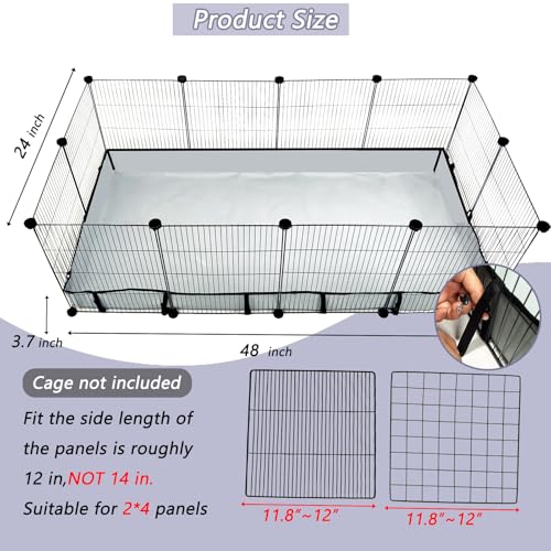 DZWLKJ Guinea Pig Cage Liner Tarp Bottom Waterproof and Washable.Available in 22 Sizes. Base Also for Rabbits, Bunny, Chinchesillas, Hedgehog, Ferrets and Other Small Animals(24x48 inches) - size: 24.0"L x 48.0"W x 4.0"H