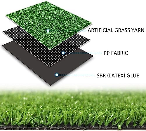 Petgrow Synthetic Artificial Grass Turf 5FTX8FT for Indoor Outdoor Dog Synthetic Grass Mat, Party Wedding Christmas Balcony Garden Astro Turf Rug,Drainage Holes Faux Fake Grass Rug Carpet for Pets - size: 5 x 8 Feet