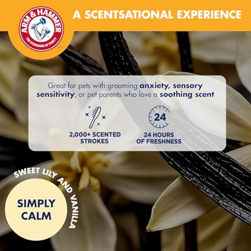 Arm & Hammer Deodorizing Slicker Dog Brush, Sweet Lily & Vanilla, 2-Pack | Fragrance transfer technology, baking soda infused, self-cleaning button, removes loose fur and tangles - size: 2-Pack, style: Slicker Brush - Sweet Lily & Vanilla