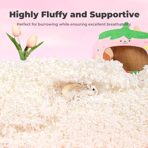 Hamster Bedding 25 Liters: Dust-Free and Odor Control Moisture Absorbent Natural Paper Small Pet Bedding - for Hamsters, Rabbits, Guinea Pigs and Small Animal - color: WOODS